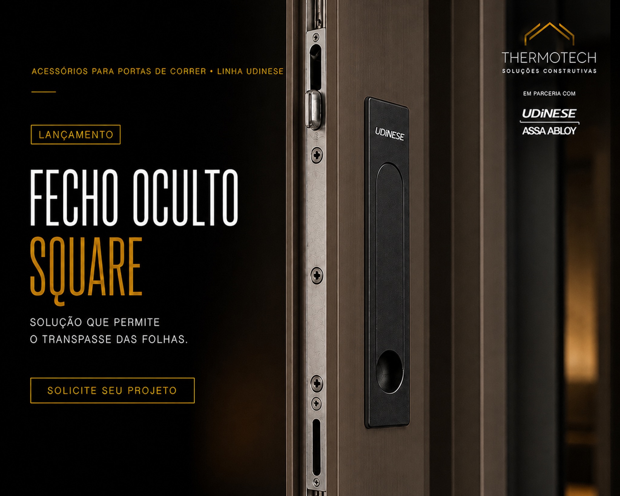 Fecho oculto Square para porta de correr da linha Udinese